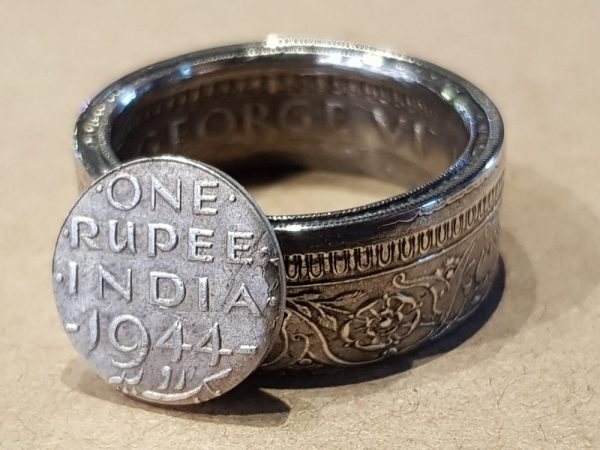 1944 One Rupee India Ring (Silver)